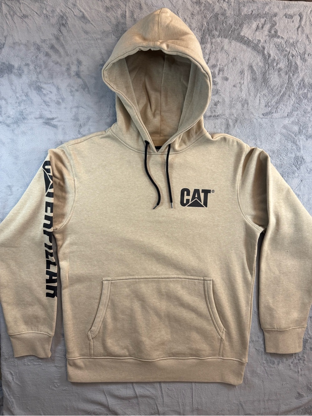 Caterpillar Cat Men's Trademark Banner Hooded Sweatshirt  Size M Brand New